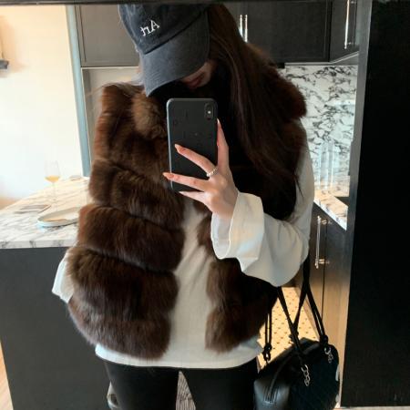 FA48908# 秋冬新款毛茸茸仿皮草时尚洋气复古仿貂毛百搭气质女马甲背心外套 服裝批發女裝批發服飾貨源
