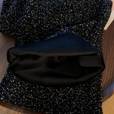 FA48939# 秋冬加绒加厚糯米裤女高腰垂感小个子保暖针织阔腿裤 服裝批發女裝批發服飾貨源