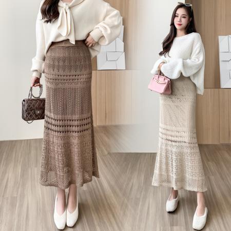 FA48944# 蕾丝半身裙秋冬长裙韩国显瘦花边包臀裙你的气质一步裙子 服裝批發女裝批發服飾貨源