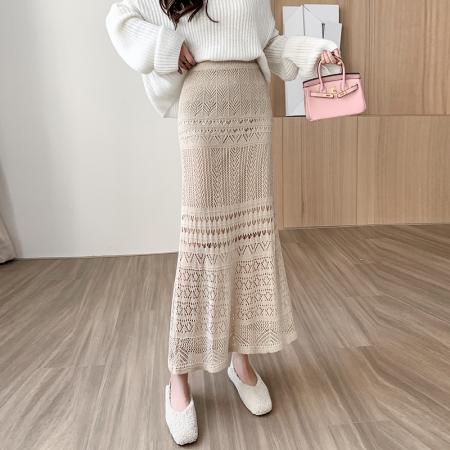 FA48944# 蕾丝半身裙秋冬长裙韩国显瘦花边包臀裙你的气质一步裙子 服裝批發女裝批發服飾貨源