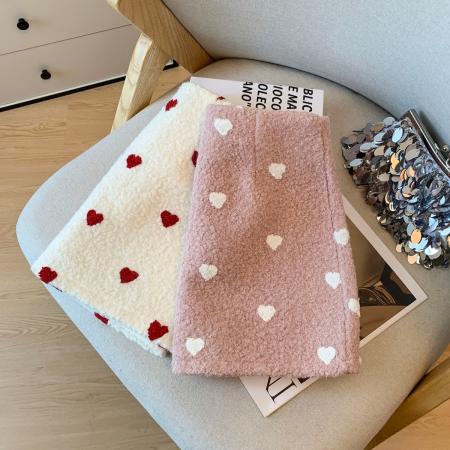 FA48958# 仿羊羔毛波点爱心短裙女秋冬加厚外穿超好看韩系包臀半身裙 服裝批發女裝批發服飾貨源