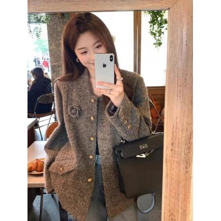 FA48973# 灰色外套新款今年流行爆款独特超好看高端气质小香风上衣秋冬 服裝批發女裝批發服飾貨源