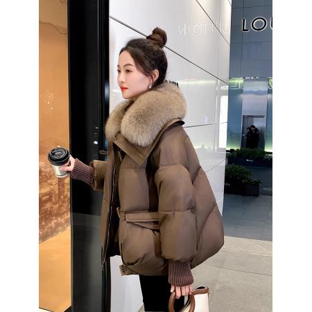 FA48986# 短款羽绒服女冬季新款时尚洋气高端小个子大毛领外套 服裝批發女裝批發服飾貨源