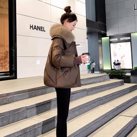 FA48986# 短款羽绒服女冬季新款时尚洋气高端小个子大毛领外套 服裝批發女裝批發服飾貨源