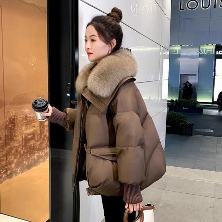 FA48986# 短款羽绒服女冬季新款时尚洋气高端小个子大毛领外套 服裝批發女裝批發服飾貨源