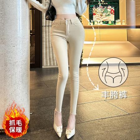 FA48991# 韩女神裤2.0百搭中高腰丰胯提臀加绒保暖小脚牛仔裤 服裝批發女裝批發服飾貨源