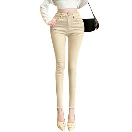 FA48991# 韩女神裤2.0百搭中高腰丰胯提臀加绒保暖小脚牛仔裤 服裝批發女裝批發服飾貨源