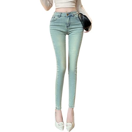 FA48992# 涩谷超模裤卖了3k+条的神版型磨毛提臀丰胯小脚牛仔裤 服裝批發女裝批發服飾貨源