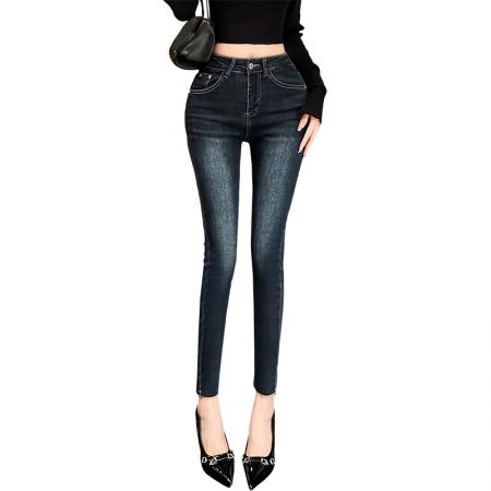 FA48993# 希野/韩版百搭丰胯小脚裤高腰提臀修身显身材弹力牛仔裤女秋 服裝批發女裝批發服飾貨源