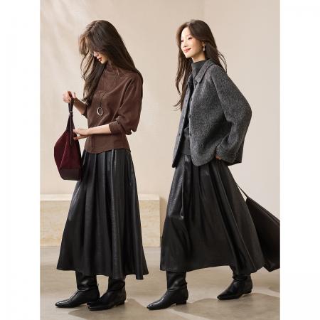 FA49011# 复古法式慵懒打底衫冬季新款蝙蝠袖收腰保暖打底衫 服裝批發女裝批發服飾貨源