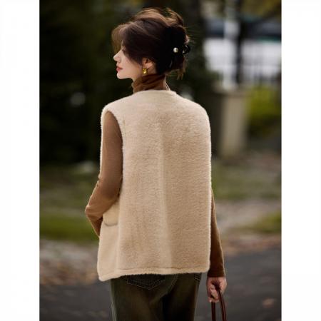 FA49012# 秋冬季韩系小香风气质百搭宽松外穿背心仿皮草马甲女 服裝批發女裝批發服飾貨源