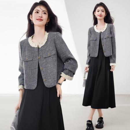 FA49033# 木耳边小香风外套女秋新款高级感千金风优雅气质百搭上衣 服裝批發女裝批發服飾貨源