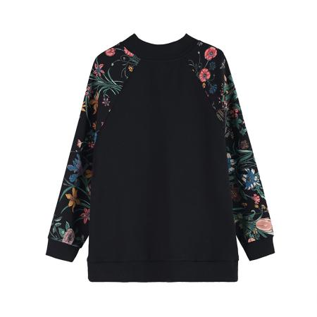 FA49035# 秋冬新款碎花卫衣国风装打底内搭加厚上衣气质时尚显瘦女 服裝批發女裝批發服飾貨源