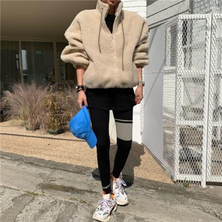 FA49044# 百搭高腰单腿宽条收身显瘦打底裤 服裝批發女裝批發服飾貨源