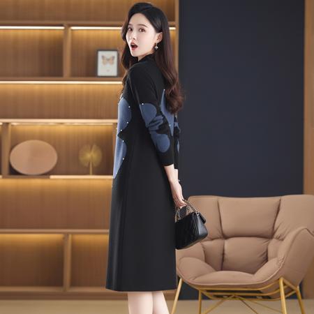 FA49057# 针织毛衣女宽松外穿秋冬装新款加厚中长款打底连衣裙 服裝批發女裝批發服飾貨源