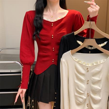 FA49067# 三色针织衫打底衫 服裝批發女裝批發服飾貨源