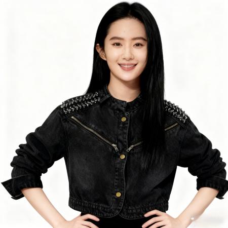 FA49072# 欧洲咱镶钻立领时尚优雅独特气质短款牛仔上衣外套 服裝批發女裝批發服飾貨源