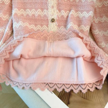 FA49083# v领蕾丝打底衫女秋冬新款女装加绒内搭上衣别致洋气小衫 服裝批發女裝批發服飾貨源