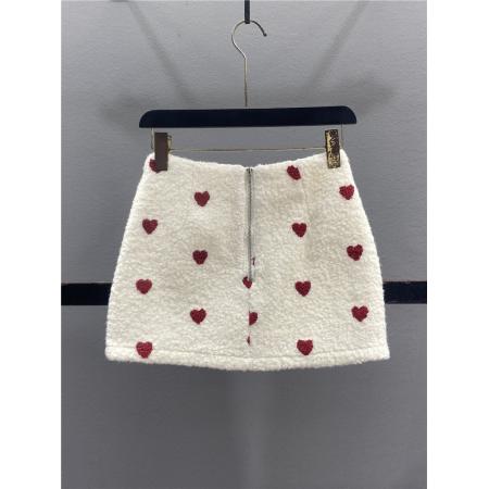 FA49087# 小香风爱心羊羔毛半身裙女秋冬新款辣妹A字包臀短裙 服裝批發女裝批發服飾貨源