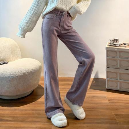 FA49091# 高品质150小矮个子甜酷牛仔裤女美式直筒裤xs显高九分穿搭配 服裝批發女裝批發服飾貨源