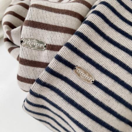 FA49113# 面料韩版米呢色织大码卫衣女秋冬加绒加厚百搭条纹上衣 服裝批發女裝批發服飾貨源