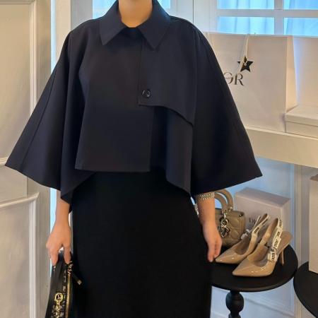 FA49120# 复古气质设计款尖领斗篷披风外套 服裝批發女裝批發服飾貨源