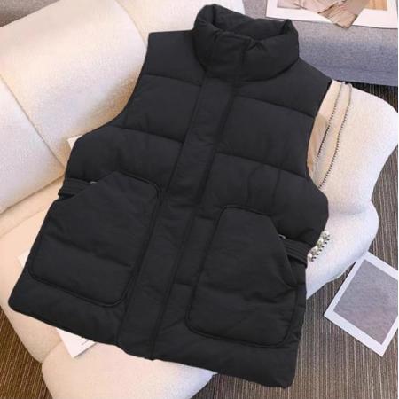 FA49133# 立领羽绒棉马甲女坎肩秋冬洋气韩版宽松短款坎肩马夹背心 服裝批發女裝批發服飾貨源