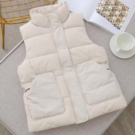FA49133# 立领羽绒棉马甲女坎肩秋冬洋气韩版宽松短款坎肩马夹背心 服裝批發女裝批發服飾貨源