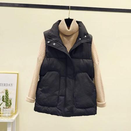 FA49133# 立领羽绒棉马甲女坎肩秋冬洋气韩版宽松短款坎肩马夹背心 服裝批發女裝批發服飾貨源