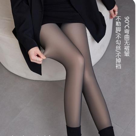 FA49135# 加绒秋冬黑透肤瘦腿高腰提臀黑丝水光袜单层加绒连裤袜 服裝批發女裝批發服飾貨源