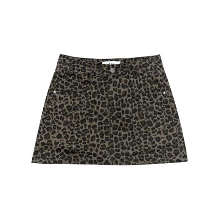 FA49183# 豹纹带安全裤防走光时尚半身裙女秋冬新款辣妹美式复古短裙 服裝批發女裝批發服飾貨源