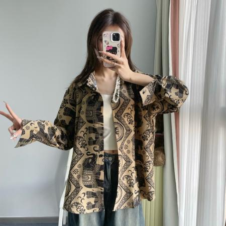 FA49197# 秋季新款大码时尚减龄韩版春秋宽松衬衫外套 服裝批發女裝批發服飾貨源