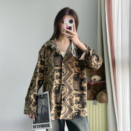 FA49197# 秋季新款大码时尚减龄韩版春秋宽松衬衫外套 服裝批發女裝批發服飾貨源