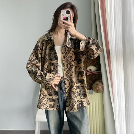 FA49197# 秋季新款大码时尚减龄韩版春秋宽松衬衫外套 服裝批發女裝批發服飾貨源