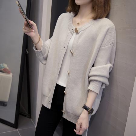 FA49225# 秋冬新款开衫针织衫外套大码女装微胖mm宽松显瘦毛衣外搭 服裝批發女裝批發服飾貨源