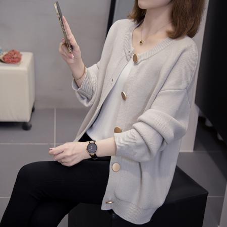 FA49225# 秋冬新款开衫针织衫外套大码女装微胖mm宽松显瘦毛衣外搭 服裝批發女裝批發服飾貨源