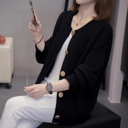 FA49225# 秋冬新款开衫针织衫外套大码女装微胖mm宽松显瘦毛衣外搭 服裝批發女裝批發服飾貨源