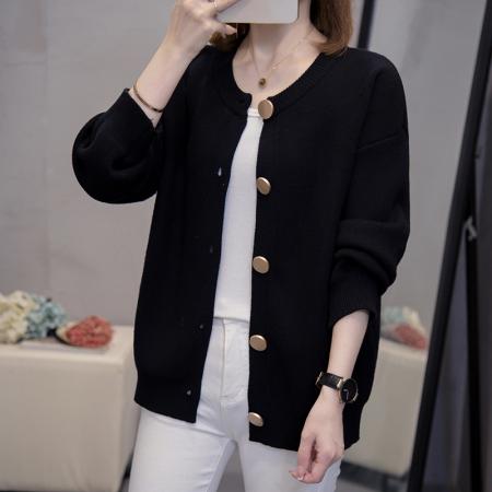 FA49225# 秋冬新款开衫针织衫外套大码女装微胖mm宽松显瘦毛衣外搭 服裝批發女裝批發服飾貨源