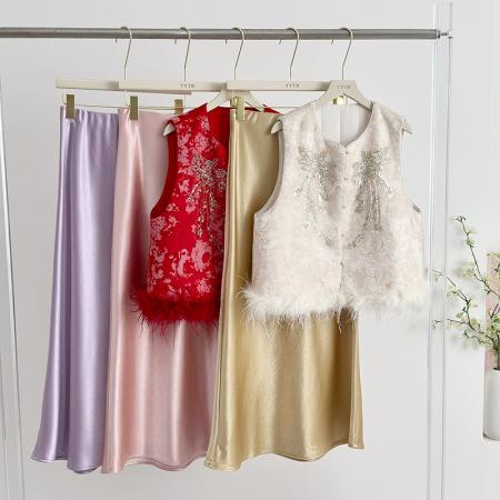 FA49232# 新中式国风女装新款秋冬季圆领刺绣改良加棉时尚亮片绣花马甲 服裝批發女裝批發服飾貨源