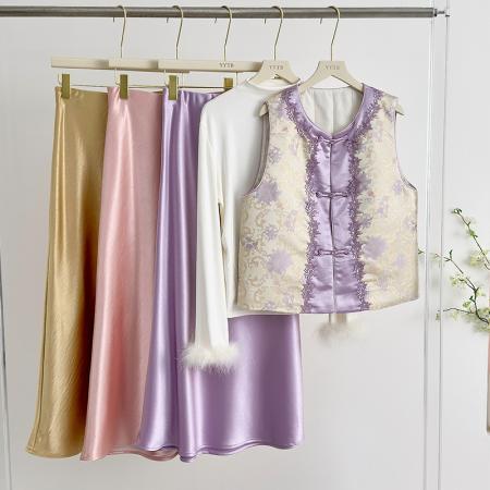 FA49236# 气质优雅新中式国风圆领盘扣钉珠刺绣仙气上衣马甲 服裝批發女裝批發服飾貨源