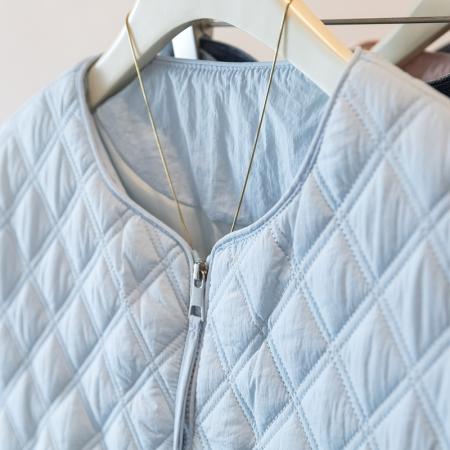 FA49242# 大码女装菱格慵懒风新款棉服外套秋冬保暖宽松显瘦上衣 服裝批發女裝批發服飾貨源