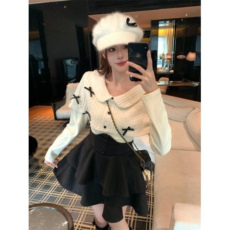 FA49270# 胖m时尚套装秋冬慵懒风短裙款休闲千金风秋季 服裝批發女裝批發服飾貨源