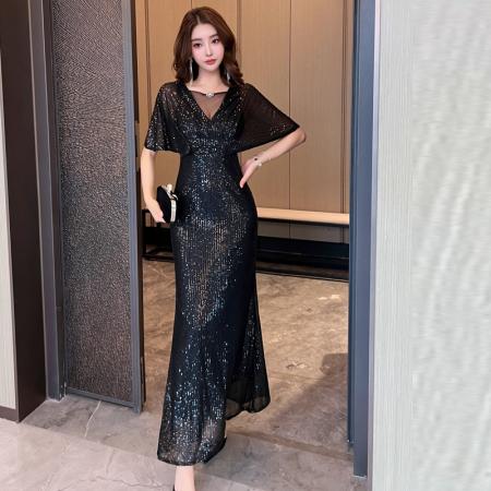 FA49299# 款高端流苏亮闪鱼尾宴会优雅气质高贵晚会礼服女