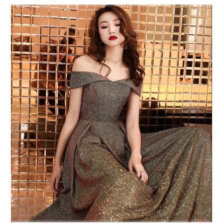 FA49321# 晚礼服裙女宴会高贵优雅显瘦性感气质名媛年会长连衣