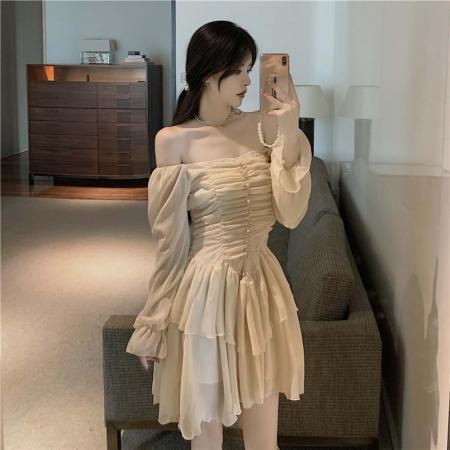 新款秋冬季新款法式名媛气质显瘦不规则裙子女