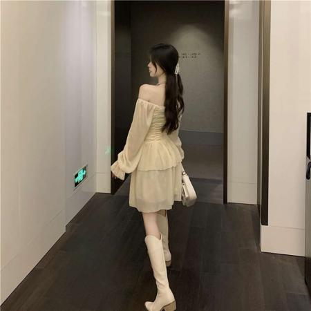 新款秋冬季新款法式名媛气质显瘦不规则裙子女