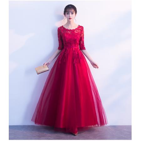 新款高腰敬酒服大摆遮肚新娘结婚礼服长款女连衣裙长裙