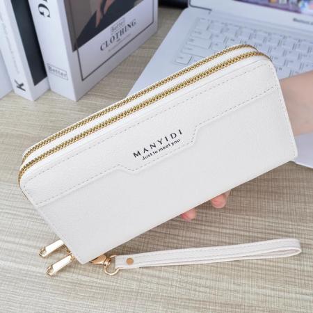 FA49394# TJ2121# 新款钱包女长款双拉链钱包钱夹大容量双层手拿包软皮夹零钱手机包