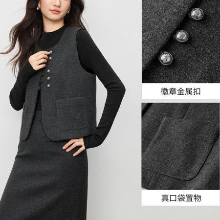 FA49411# 秋冬新款烫银闪片马夹上衣女百搭宽松背心无袖开衫马甲外套女 服裝批發女裝批發服飾貨源