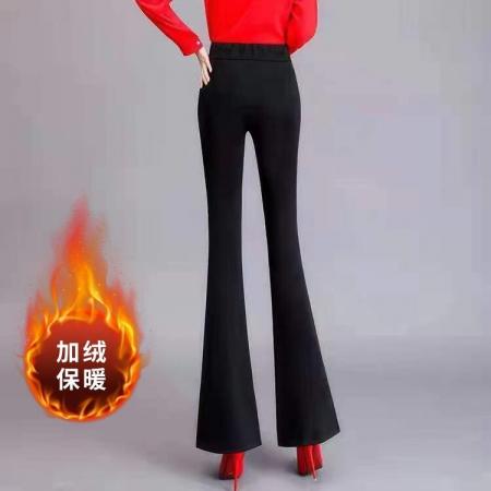 高端女士裤子秋冬喇叭裤韩版修身显瘦高腰弹力坠感微喇长裤子 服裝批發女裝批發服飾貨源